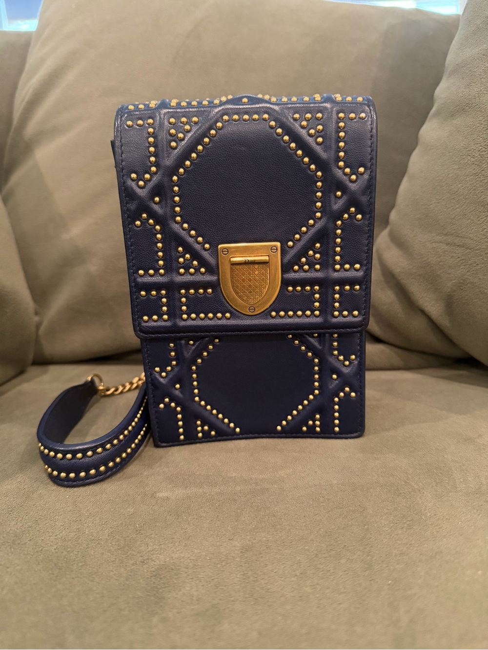Dior Studded Leather Vertical Diorama Crossbody